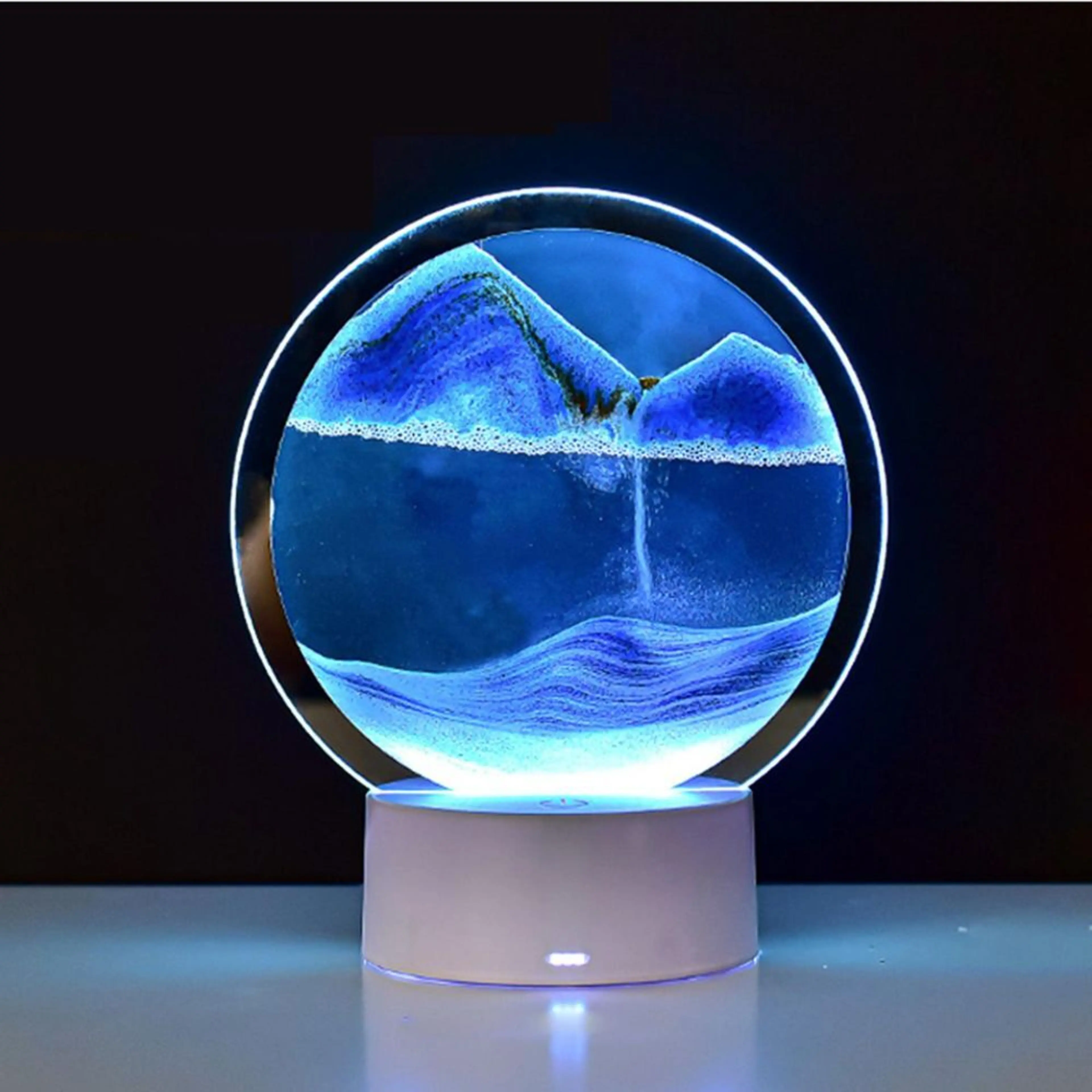 3D Moving Sand Art Colour-changing LED Table Lamp Sandscape Night Light