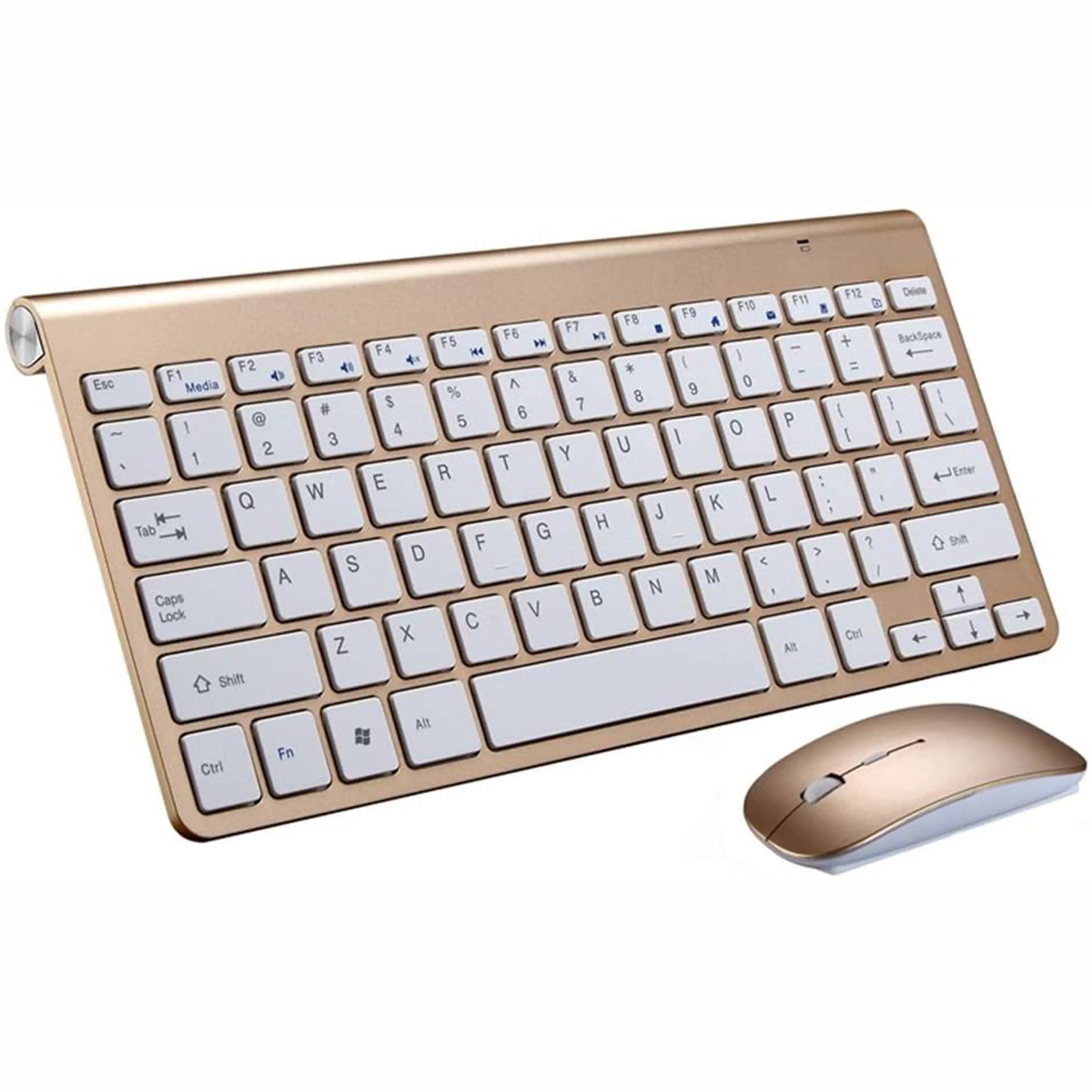 Wireless Keyboard and Mouse Combo Set (Gold)