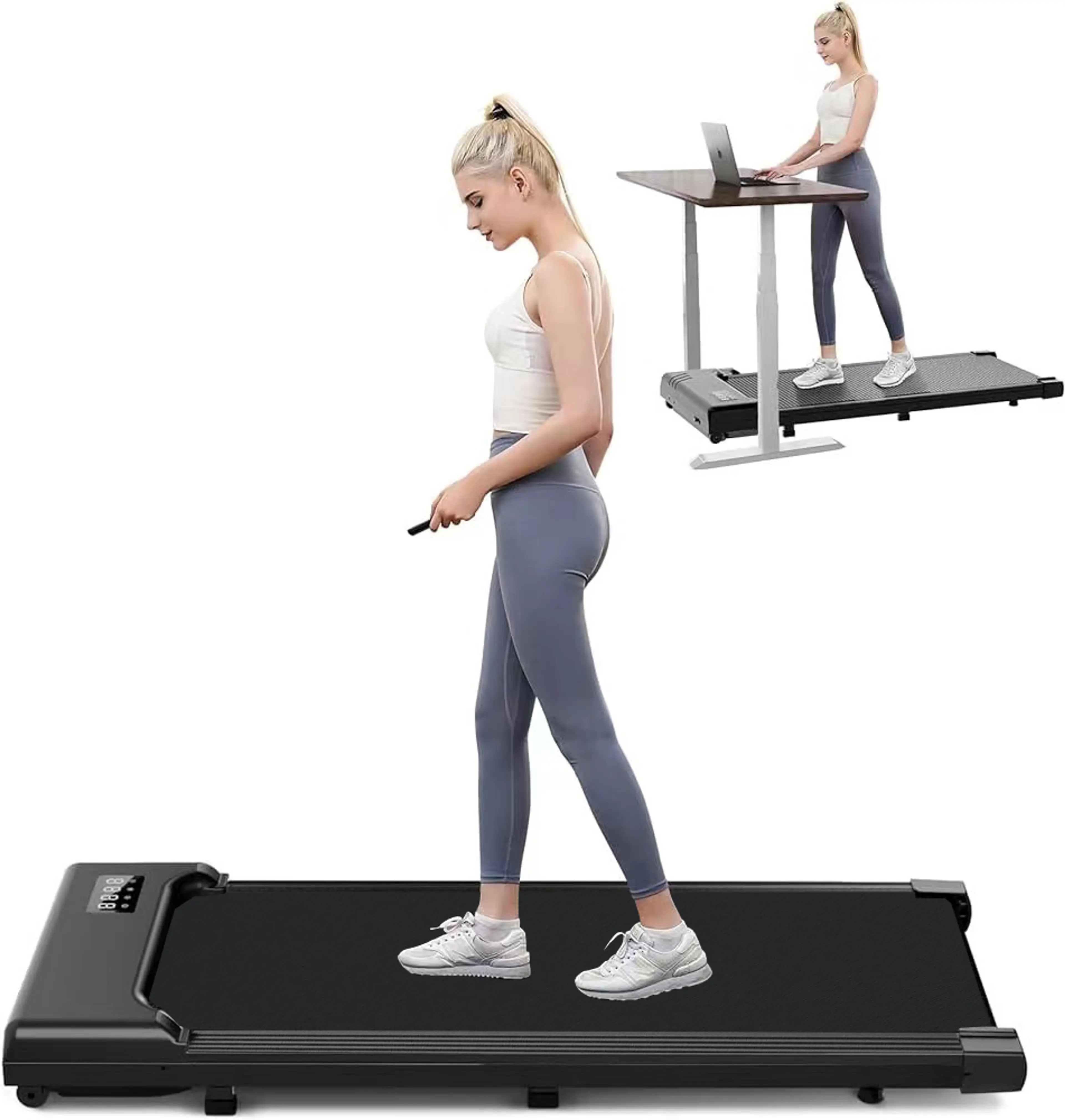 Pro Fitness 2 in 1 Portable Electric Treadmill Home Gym Walking Running Exercise Machine