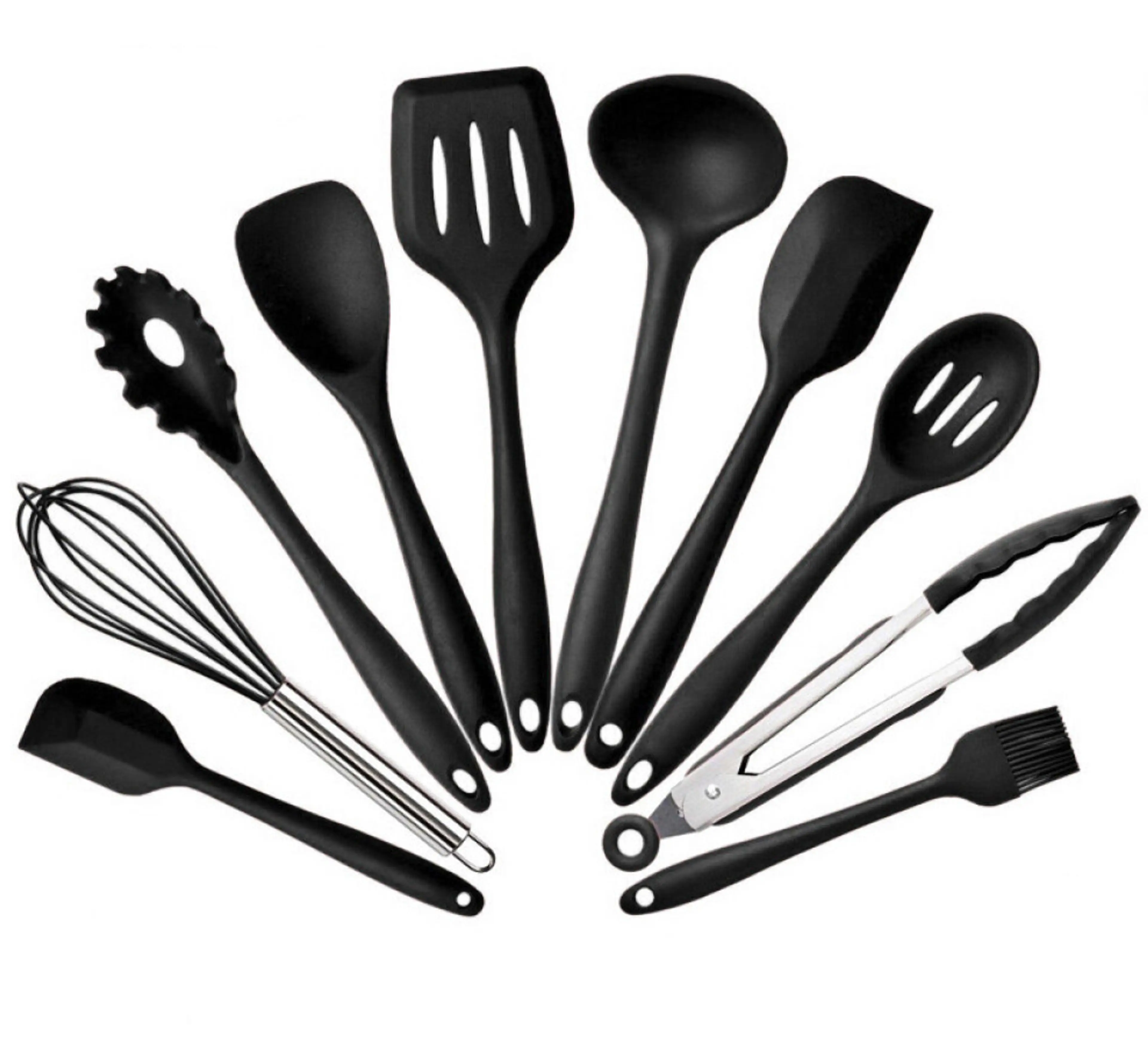 10PC Silicone Kitchen Cooking Baking Utensil Set