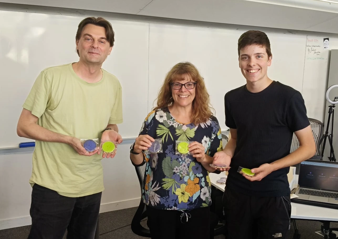 Me, Geordie, and his mom with the cookies