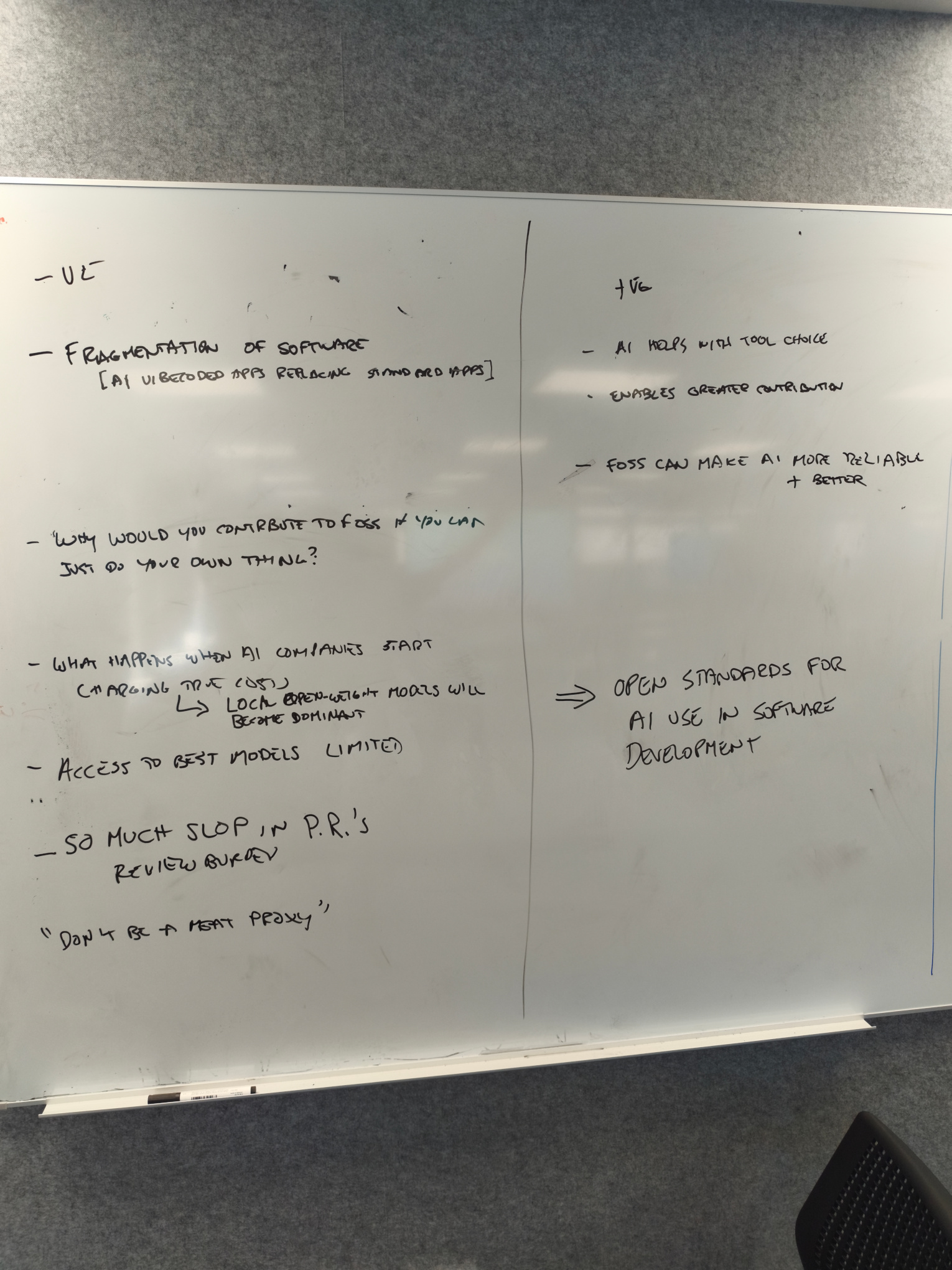 Discussion group 1 notes on AI in Open
Source