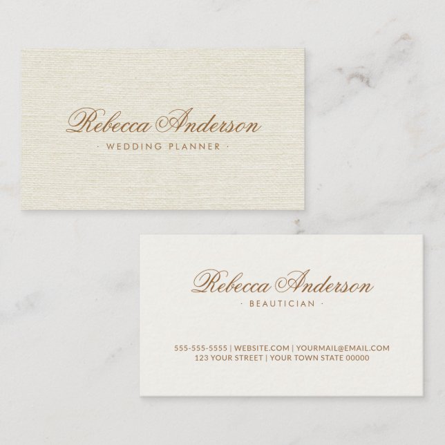 Ivory Linen Business Card detail 3
